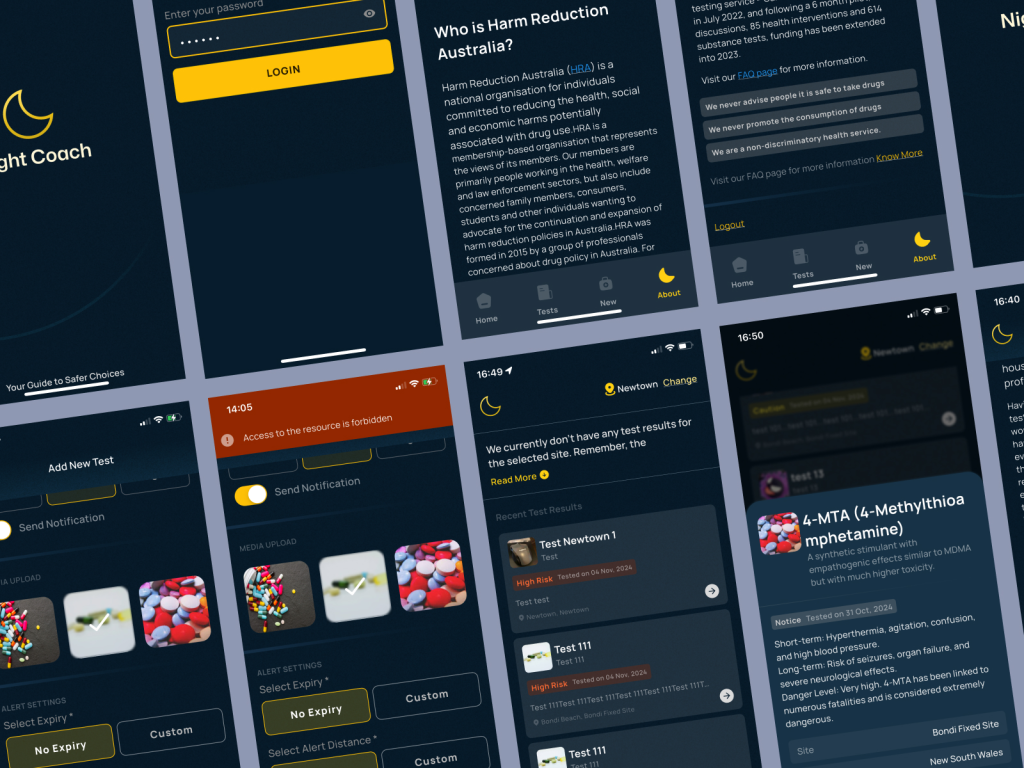 Nightcoach app product design