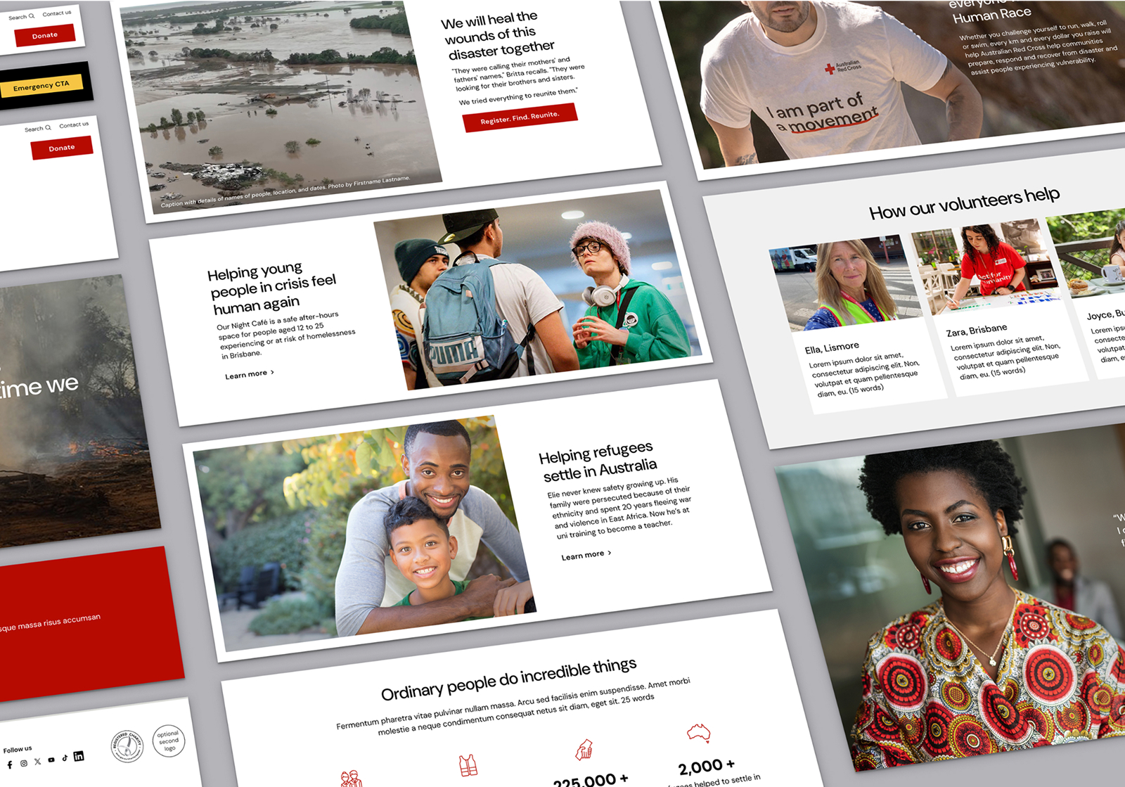 Australian Red Cross UI component design examples